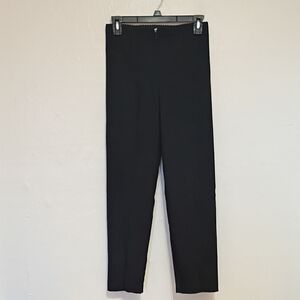 Paris Paris Black Mariel Stretch Knit Front Zip High Waist Pants Size 10